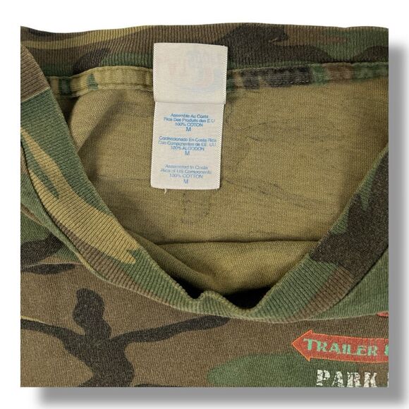 Vintage LAT Sport Single Stitch Camo Donnie Mac’s Trailer Park Cuisine T-Shirt S - Picture 4 of 8
